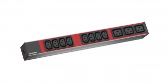 19 PDU, 1U, 8xC13, 3xC19, 2m, C20, red