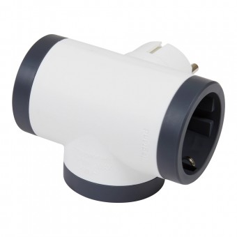 Adaptor 3 prize laterale 16A alb-gri – LEGRAND | 694520