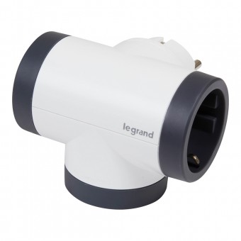 Adaptor 3 prize laterale rotativ 16A alb-gri – LEGRAND | 694521