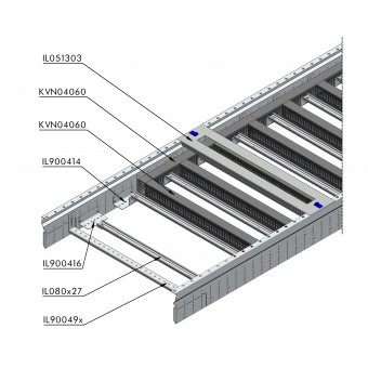Aluminium H/C rail for 40mm Wiring Ducts 2 Unit-Wide