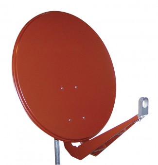 Antena satelit 85cm/80cm,Al,40dB,sup.dubl.LNB incl.,rosu