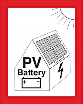 Autocolant cu informatii PV incl. baterie autoadeziva
