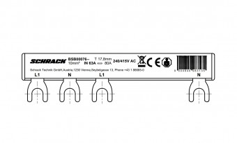 Bareta 2p,L1/N RCCB-L1/N RCBO, 6M, 10mmp
