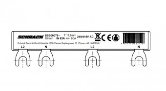 Bareta 2p,L2/N RCCB-L2/N RCBO, 6M, 10mmp
