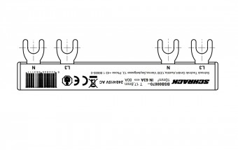 Bareta 2p,L3/N RCCB-L3/N RCBO, 6M, 10mmp