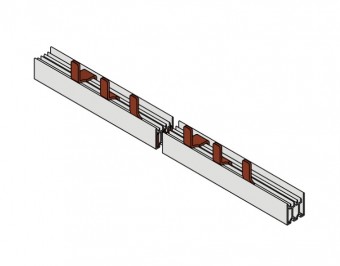 Bareta 3 poli cu lamele 16 mm², pas de 27mm, 1m
