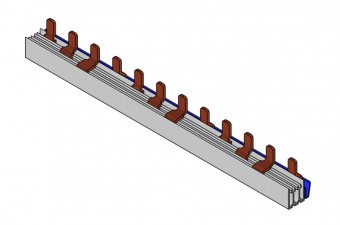 Bareta 4 poli cu lamele 35 mm², pas de 27mm, 12 module