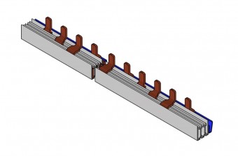 Bareta 4 poli cu lamele 35 mm², pas de 27mm, 1m,