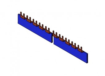 Bareta cu contacte furca 1-pol, 16mmp, N, albastra, 1m