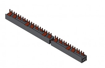 Bareta cu contacte furca 4 Poli, N/L1/L2/L3, 10mm², 1m