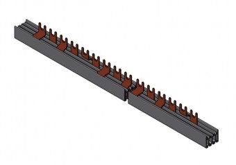 Bareta cu contacte furca 4 Poli, N/L1/N/L2/N/L3, 10mm², 1m