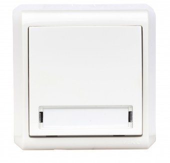 Buton 10A, CLOPOTEL etich inscript, PT,cl surub IP20, alb