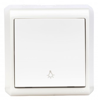 Buton 1ND, 10A, PT, cleme cu surub, IP20, alb