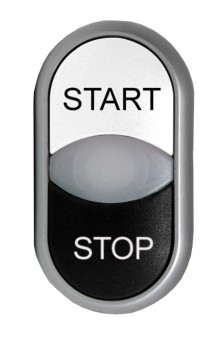 Buton comanda dublu alb+negru START-STOP