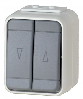 Buton comanda jaluzele IP44, gri/gri