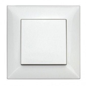 Buton cu 1ND, complet, alb, conexiune cu surub