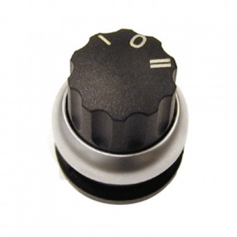 Buton selector I-0-II cu revenire negru