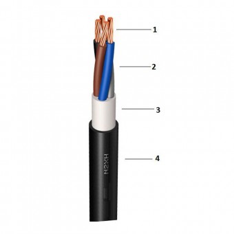 Cablu fara halogen cupru, N2XH 3x35+16 mm² B2ca – tambur