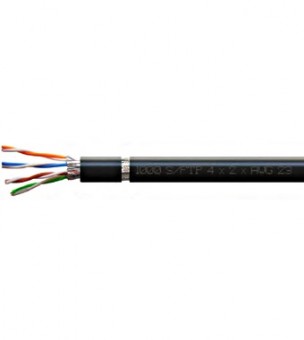 Cablu S/FTP Cat.7, 4x2xAWG23/1, 1000Mhz, PE OUTDOOR, negru