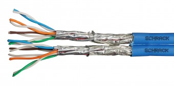 Cablu S/FTP Cat.7,2x(4x2xAWG23/1),1.0Ghz,LS0H,Dca,30%,albstr