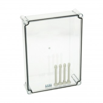 Capac 380x280x80 inalt transp. cu suruburi cu cap normal