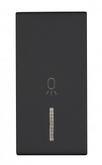 Clapeta cu indicator transparent, cu simbol LAMPA, 1M, negru