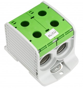 Clema dubla (2*1p) Al-Cu, verde, 300mmp / 240mmp cu pin