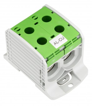 Clema dubla Al-Cu,1 p. verde, 185mmp / 150mmp cu pin