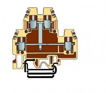 Clema dublu etajata tip DAS.4, bej/0,2-4 mm²