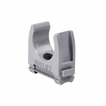 Clema plastic pt.tub M16mm, ex. medie, gri, 100buc