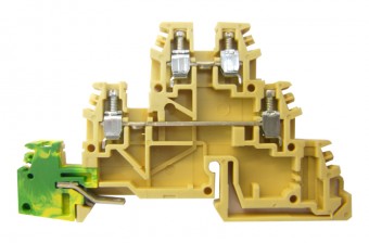 Clema triplu etajata, tip TDE.2, 0,2-4 mm², 2*bej+g/v