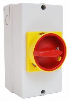 Comutator 0-1, 25A, 7,5kW, 4p + cleme PE