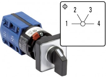 Comutator 1-2-3-4, 1pol, 10A