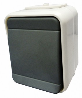 Comutator cruce IP44, gri/gri