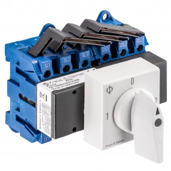 Comutator modular 3-poli, 25A, 7,5kW, 1-0-2