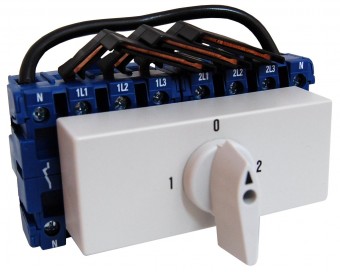 Comutator modular 4-poli, 25A, 7,5kW, 1-0-2