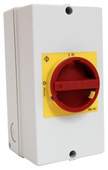 Comutator principal de avarie capsulat 0-1 25A 6p + 1ND/1NI