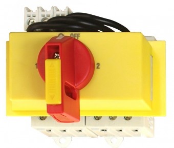 Comutator princ.modular rosu/galben 3p 63A blocabil cu lacat