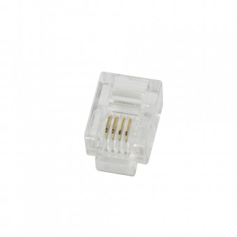 Conector RJ11 telefonie neecranat pentru sertizare pe cablu