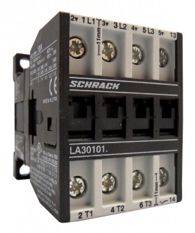 Contactor 3pole, 4kW, AC3, 10A, 24VAC + 1NO built in