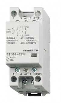 Contactor modular (2UH) 25A, 3ND+1NI, 24Vca&cc