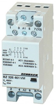 Contactor modular (2UH) 25A, 4ND, 230Vca&cc