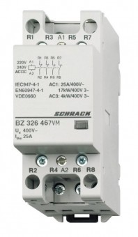 Contactor modular (2UH) 25A, 4NI, 230Vca&cc