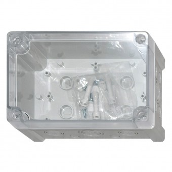 Cutie din ABS cu capac transparent si balamale, 187x122x90mm