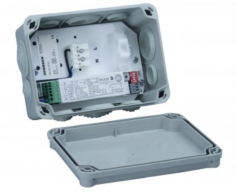 Cutie IP65 cu contrapanou + MU06 pt corpuri iluminat 4-200VA