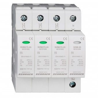 Descarcator 3+1 pentru sisteme TT, TN-S, Clasa T2(C)