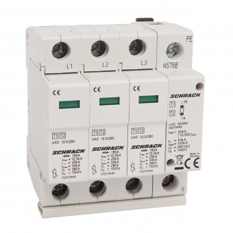 Descarcator complet T1+T2/BC,  TT, 12,5kA/280V - Seria UAS