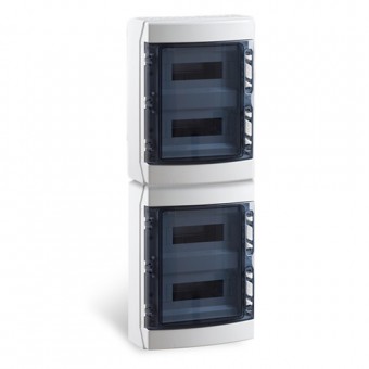 Distribution Board 4-row, 48MW, IP65, transparent door