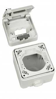 Doza IP44 LINE, PT, cu incuietoare, RAL7035