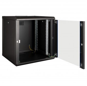 Dulap de perete DTW, 12U H=646 x W=600 x D=600, 19, negru